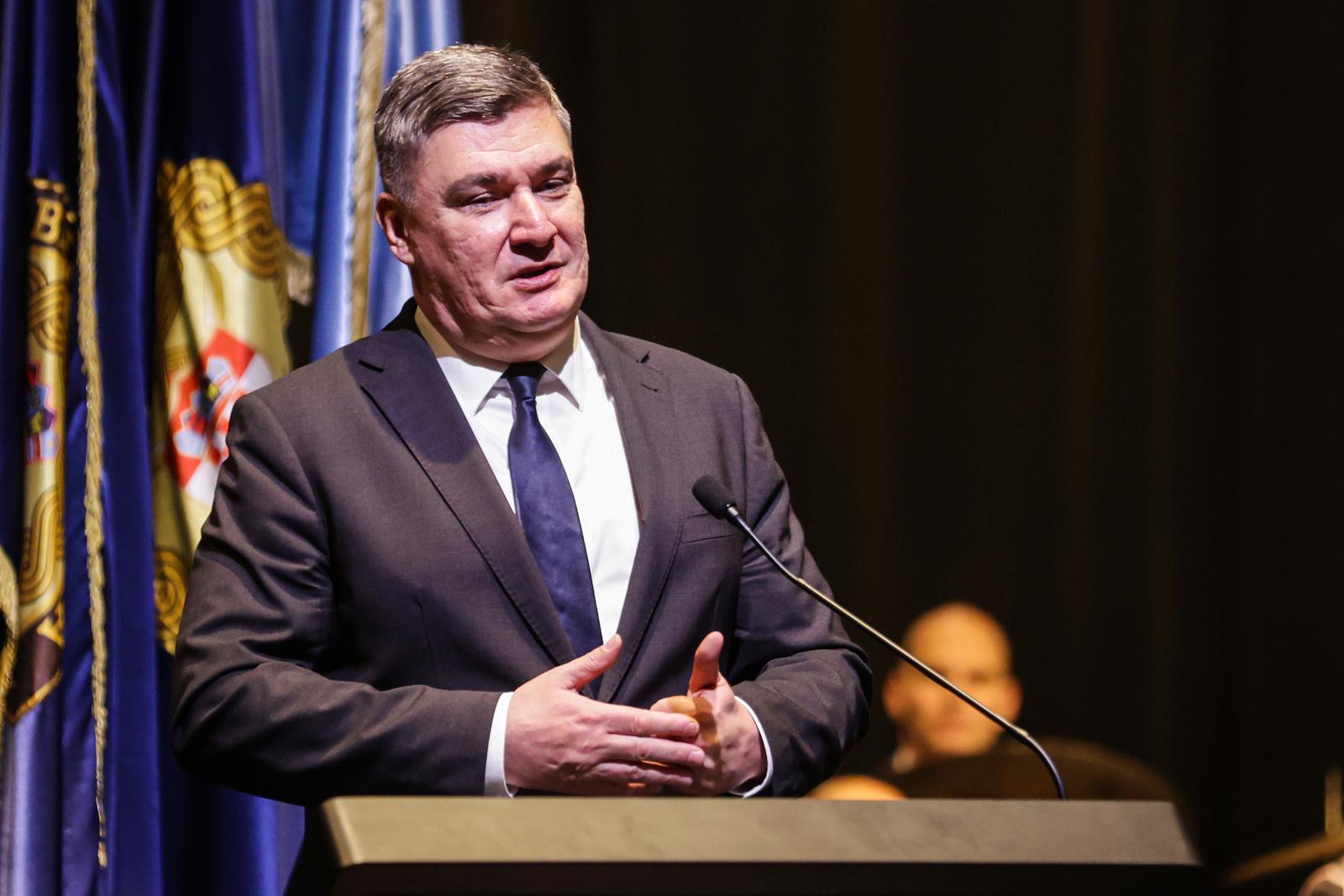 20.12.2023., Zagreb - Svecanost obiljezavanja 32. obljetnice Hrvatskog vojnog ucilista Dr. Franjo Tudjman u vojarni Petar Zrinski. predsjednik RH Zoran Milanovic Photo: Luka Stanzl/PIXSELL