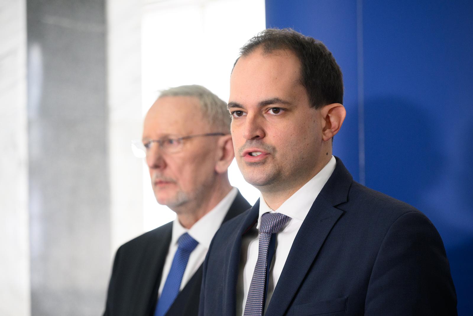 22.01.2024., Zagreb - Ministarstvo rada, mirovinskoga sustava, obitelji i socijalne politike. Sastanak Vlade RH s predstavnicima drzavnih sindikata.  

 Photo: Davor Puklavec/PIXSELL