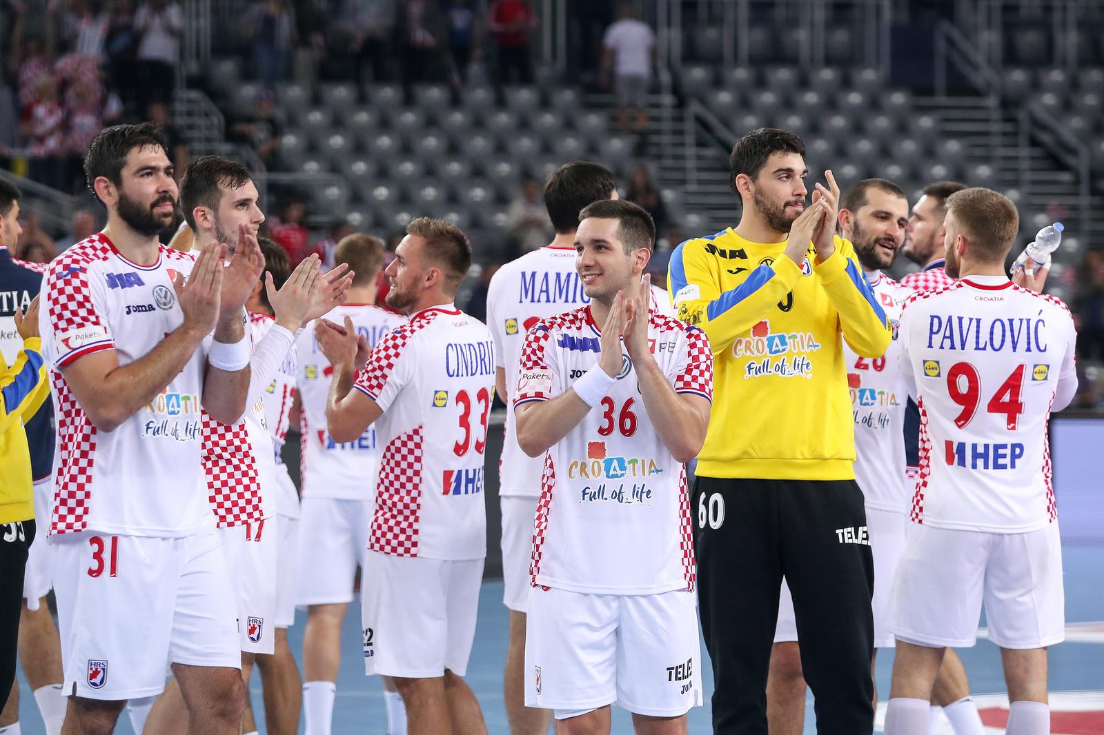 23.10.2019., Zagreb - Prijateljska utakmica rukometasa Hrvatske i Njemacke u Areni Zagreb. Vlado Matanovic, Matej Asanin, Luka Sebetic. rPhoto: Luka Stanzl/PIXSELL