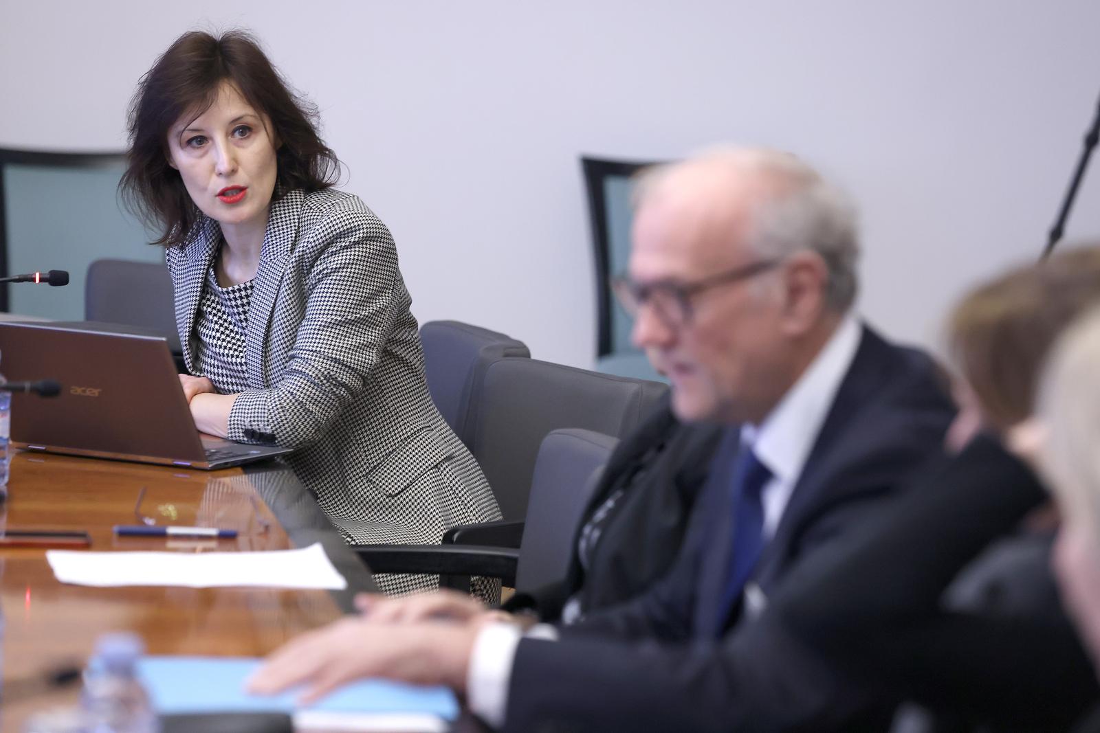 24.01.2024., Zagreb - Na svojoj 67. sjednica Odbor za Ustav, Poslovnik i politicki sustav raspravljao je o prigovoru na stegovnu mjeru udaljenja sa sjednice koji je podnijela zastupnica Dalija Oreskovic.
 Photo: Patrik Macek/PIXSELL