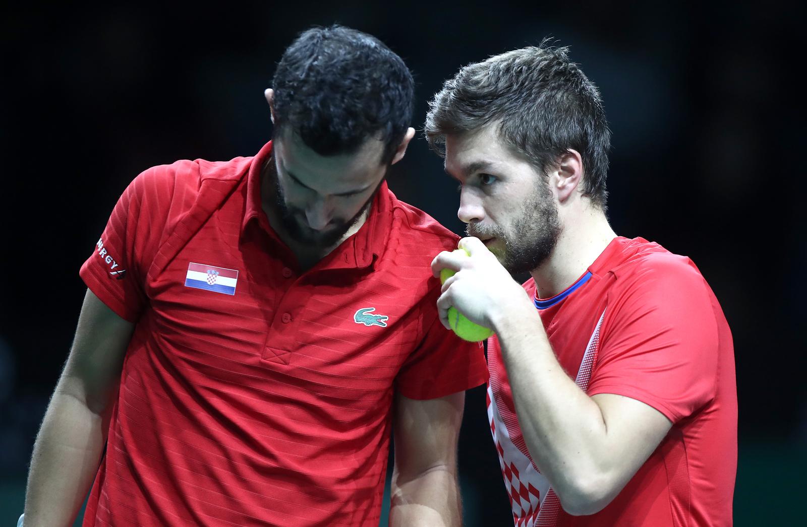25.11.2022., Malaga - Jose Maria Martin Carpena Arena. Davis Cup by Rakuten. Polufinale, parovi Matthew Ebden/Max Purcell v Nikola Mektic/Mate Pavic, Photo: Sanjin Strukic/PIXSELL