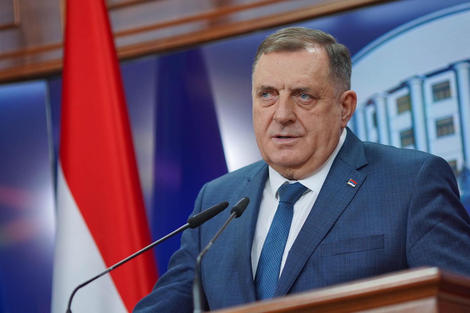26.01.2024., Palata Republike, Banja Luka (BiH) - Predsjednik Republike Srpske Milorad Dodik razgovarao u Banja Luci sa ministrom spoljnih poslova Mađarske Peterom Sijartom(Peter Szijjarto). Sastanku je prisustvovala i Zeljka Cvijanovic, clan Predsjednistva BiH, i Radovan Viskovic, predsjednik Vlade RS, kao i Zeljko Budimir, ministar za naucnotehnoloski razvoj i visoko obrazovanje RS. Photo: Dejan Rakita/PIXSELL/PIXSELL
