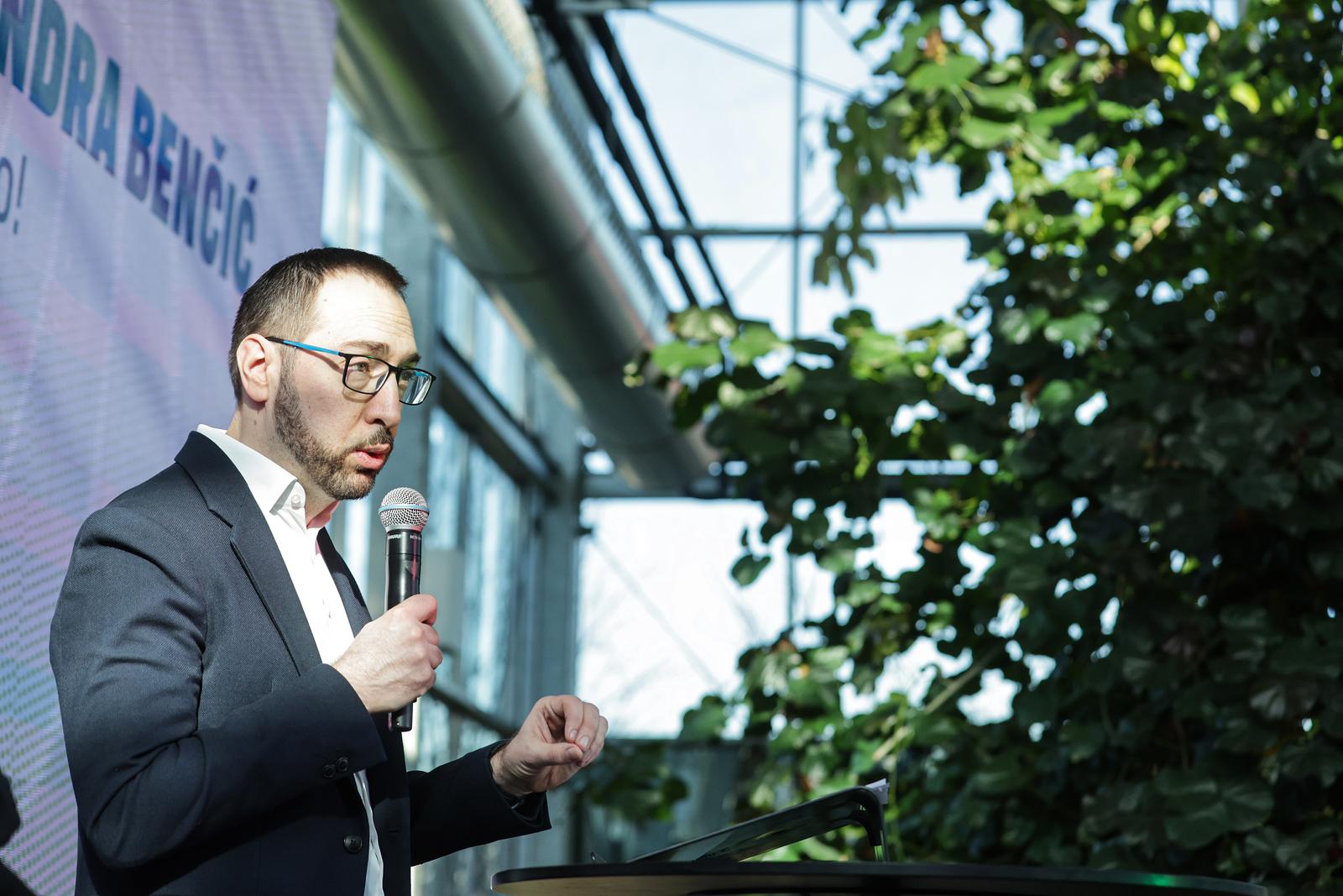 27.01.2024., Zagreb - Stranacki skup stranke Mozemo! na kojem je  predstavljena vizija Hrvatske i stranacki prioriteti ususret nadolazecim izborima za Hrvatski sabor. Tomislav Tomasevic Photo: Luka stanzl/PIXSELL
