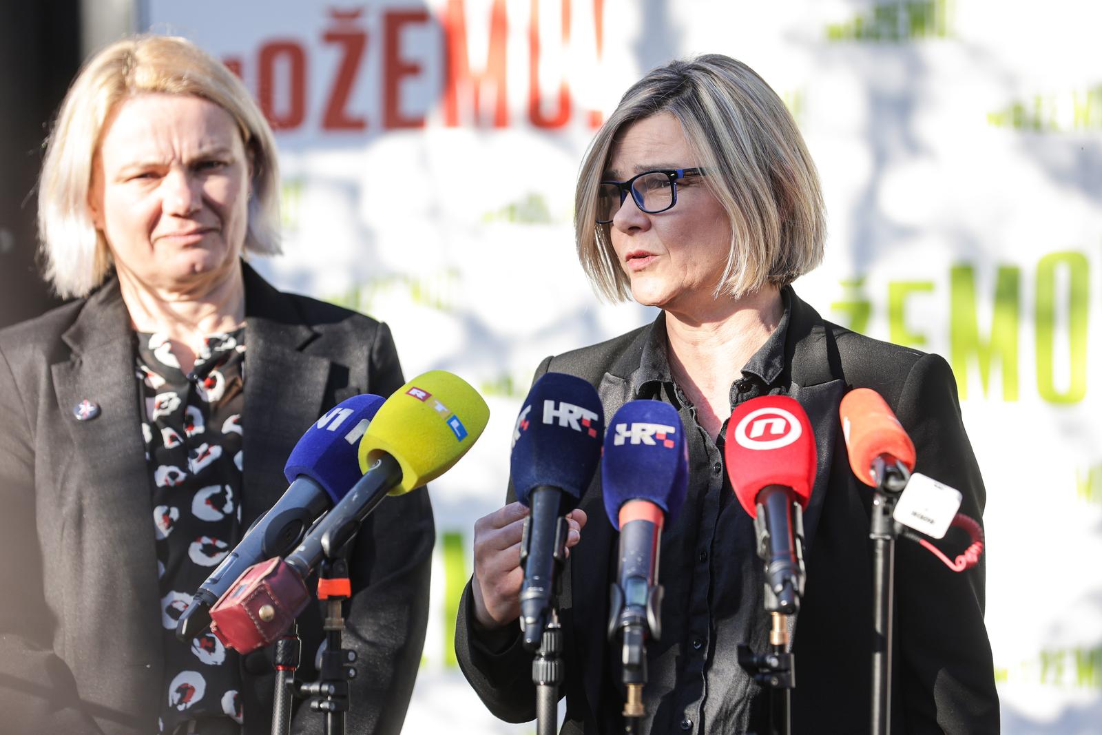27.01.2024., Zagreb - Stranacki skup stranke Mozemo! na kojem je  predstavljena vizija Hrvatske i stranacki prioriteti ususret nadolazecim izborima za Hrvatski sabor. Sandra Bencic Photo: Luka stanzl/PIXSELL