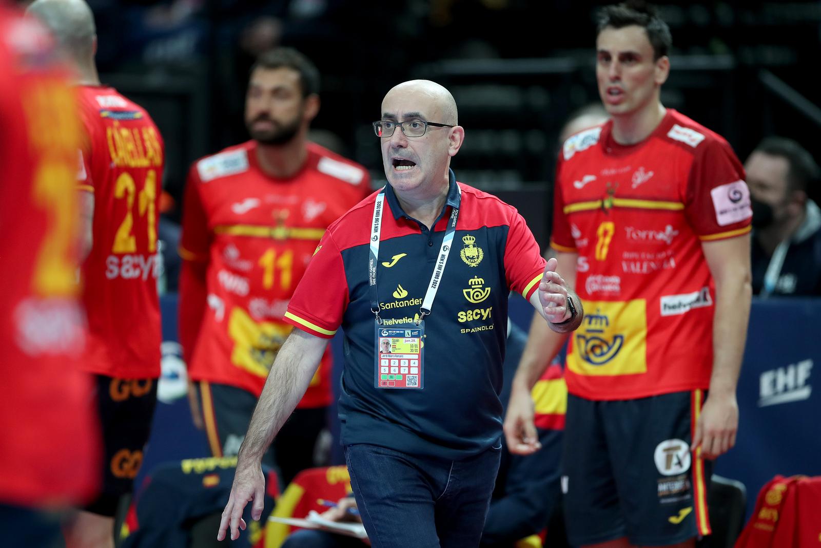 28.01.2022., Multifunctional Arena, Budimpesta, Madjarska - EHF Europsko prvenstvo, polufinale, Spanjolska - Danska. Izbornik Spanjolske Jordi Ribera Romans. Photo: Sanjin Strukic/PIXSELL