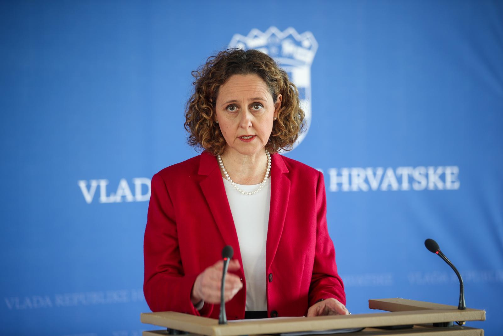 31.01.2024.., Zagreb - U Nacionalnoj i sveucilisnoj knjiznici odrzana 282. redovita sjednica Vlade. Nakon sjednice izjave za medije dala je ministrica Nina Obuljen Korzinek. Photo: Slavko Midzor/PIXSELL