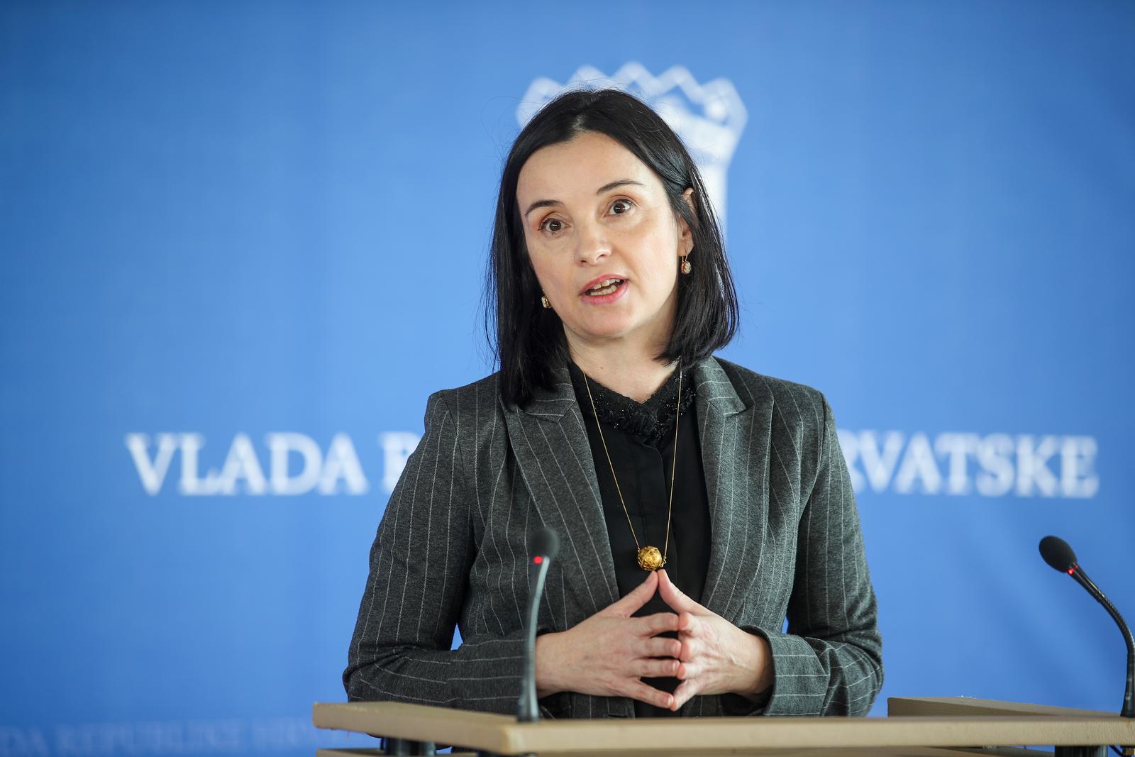 31.01.2024.., Zagreb - U Nacionalnoj i sveucilisnoj knjiznici odrzana 282. redovita sjednica Vlade. Nakon sjednice izjave za medije dala je ministrica Marija Vuckovic. Photo: Slavko Midzor/PIXSELL