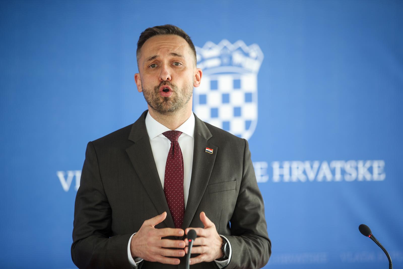 31.01.2024.., Zagreb - U Nacionalnoj i sveucilisnoj knjiznici odrzana 282. redovita sjednica Vlade. Nakon sjednice izjave za medije dala je ministar Marin Piletic. Photo: Slavko Midzor/PIXSELL