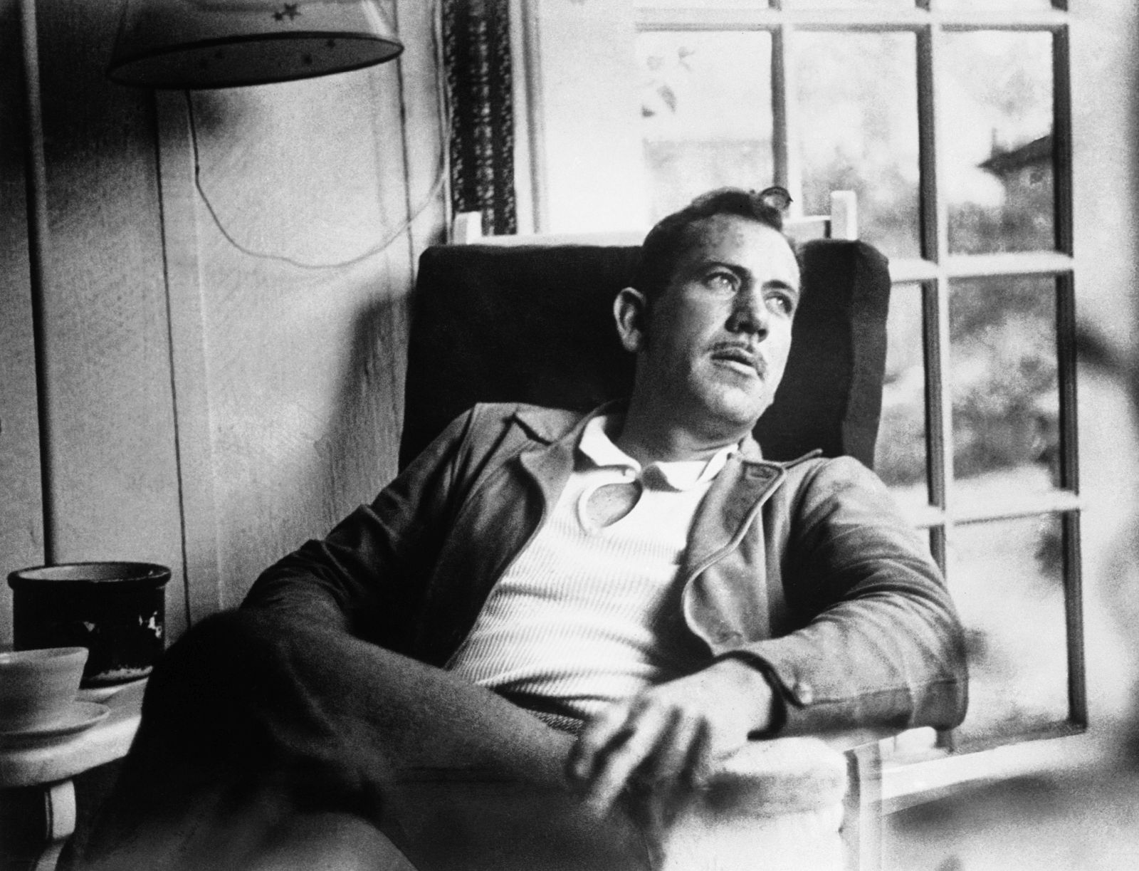 American author John Steinbeck, takes a rest from intense work on a new novel in an undated photo. (AP Photo)