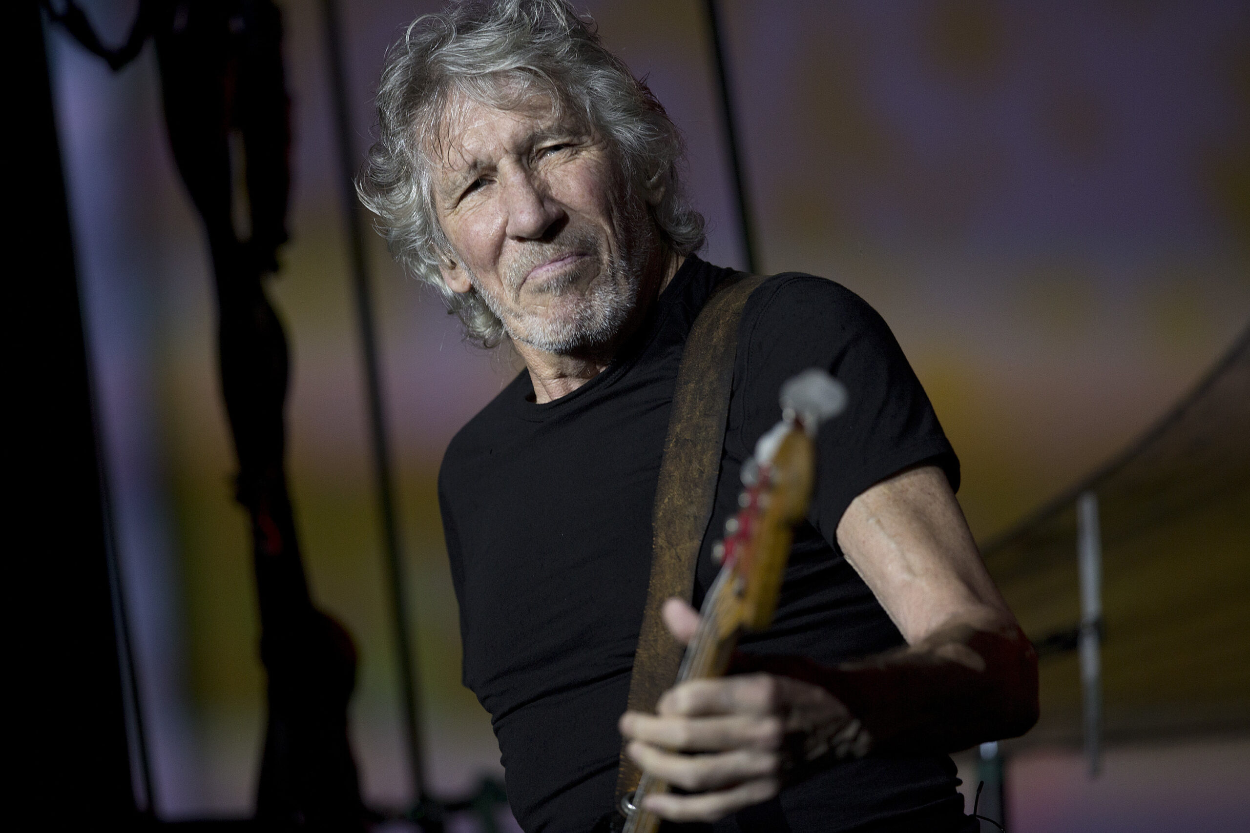 British singer and songwriter Roger Waters performs during his concert of the Us+Them tour at Maracana stadium, Rio de Janeiro, Brazil, Wednesday, Oct. 24, 2018. (AP Photo/Silvia Izquierdo)