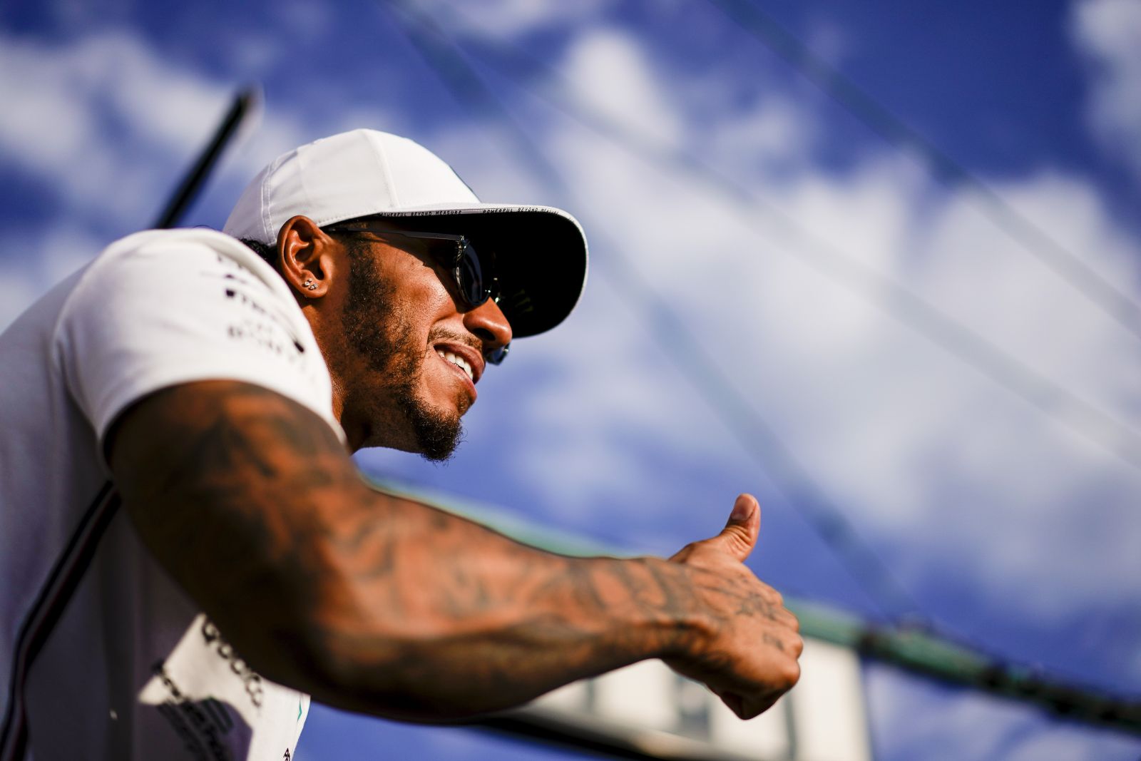 August 4, 2019, Mogyorod, Hungary: LEWIS HAMILTON of Mercedes AMG Petronas Motorsport is seen after the Formula 1 Hungarian Grand Prix at the Hungaroring in Mogyorod, Hungary. (Credit Image: © James Gasperotti/ZUMA Wire) (Cal Sport Media via AP Images)