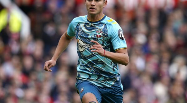March 12, 2023, Manchester: Manchester, England, 12th March 2023. Carlos Alcaraz of Southampton during the Premier League match at Old Trafford, Manchester. (Credit Image: © Andrew Yates/CSM via ZUMA Press Wire) (Cal Sport Media via AP Images)