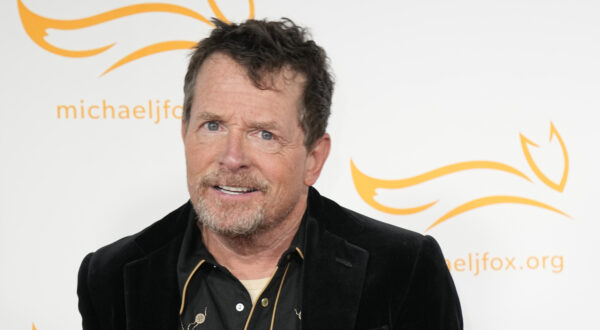 Michael J. Fox arrives at A Country Thing Happened On The Way To Cure Parkinson's at The Fisher Center on Wednesday, April 26, 2023, in Nashville, Tenn. (AP Photo/George Walker IV)
