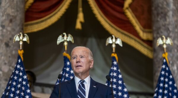 epa11118292 US President Joe Biden delivers remarks at the National Prayer Breakfast in Statuary Hall of the US Capitol in Washington, DC, USA, 01 February 2024. Every US president since Dwight Eisenhower in 1953 has attended the annual breakfast.  EPA/SHAWN THEW / POOL