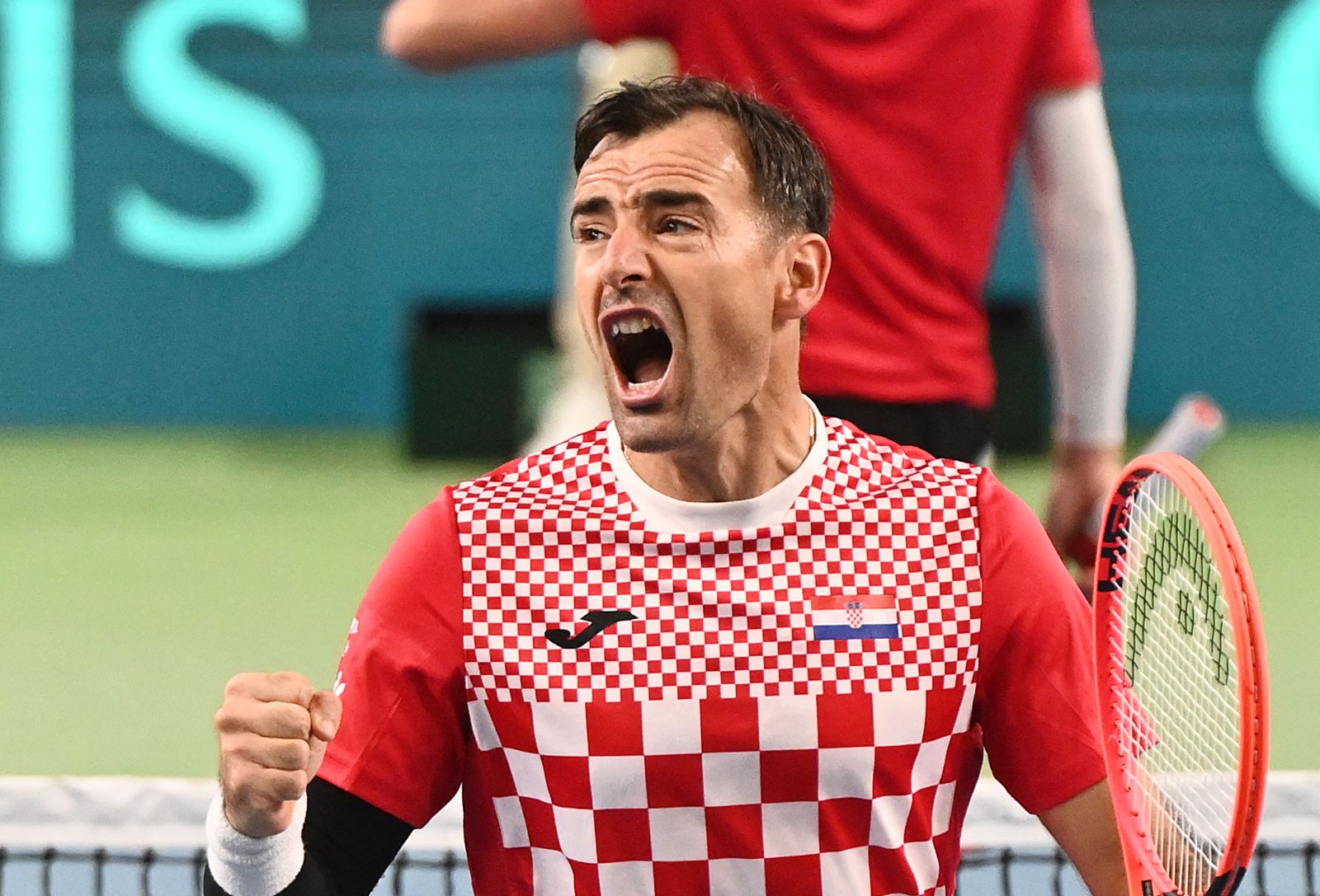04.02.2024. Varaždin
Kvalifikacijski meč Davis cup reprezentacija Hrvatske i Belgije. 
Na fotografiji parovi Ivan Dodig, Mate Pavić i Sander Gille, Joran Vliegen
Photo: Marko Jurinec /HINA