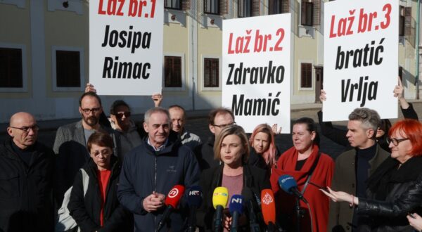 Zagreb, 5.2.2024.- Konferencija za novinare stranke Možemo ! na temu "Turudićeve laži su Plenkovićeve laži". Na slici Sandra Benčić.foto HINA/Tomislav Pavlek/ tp