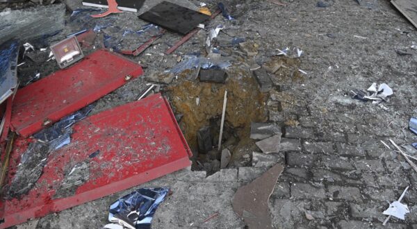 epa11155208 A handout picture made available by the Governor of the Belgorod Region Vyacheslav Gladkov on his telegram channel shows the aftermath of a shelling in downtown Belgorod (650km from Moscow), Russia, 15 February 2024. At least five people were killed, including one child, while another 18 people were injured, five of them children, as a result of a shelling from Ukraine, Gladkov said.  EPA/BELGOROD GOVERNOR HANDOUT   HANDOUT EDITORIAL USE ONLY/NO SALES HANDOUT EDITORIAL USE ONLY/NO SALES