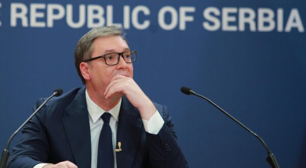 02, February, 2024, Belgrade -  Public address of the President of the Republic of Serbia, Aleksandar Vucic, on the occasion of the beginning of the implementation of the decision of the Central Bank of Kosovo, plans for EXPO 2027 and other economic and social topics. Aleksandar Vucic. Photo: Milos Tesic/ATAImages

02, februar, 2024, Beograd - Obracanje javnosti predsednika Republike Srbije Aleksandra Vucica povodom pocetka primene odluke Centralne banke Kosova, planovima za EXPO 2027 i drugim ekonomskim i socijalnim temama. Photo: Milos Tesic/ATAImages  Photo: Milos Tesic/ATAImages/PIXSELL