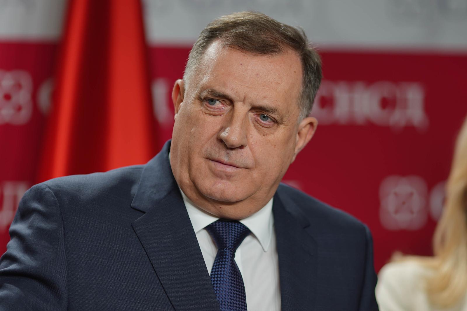 02.02.2024., kancelarija SNSD, Banja Luka (BiH) - Predsjednik SNSD-a Milorad Dodik odrzao izvanrednu konferenciju za medije povodom zvanicne posjete pomocnika drzavnog tajnika SAD James O'Briena. Photo: Dejan Rakita/PIXSELL