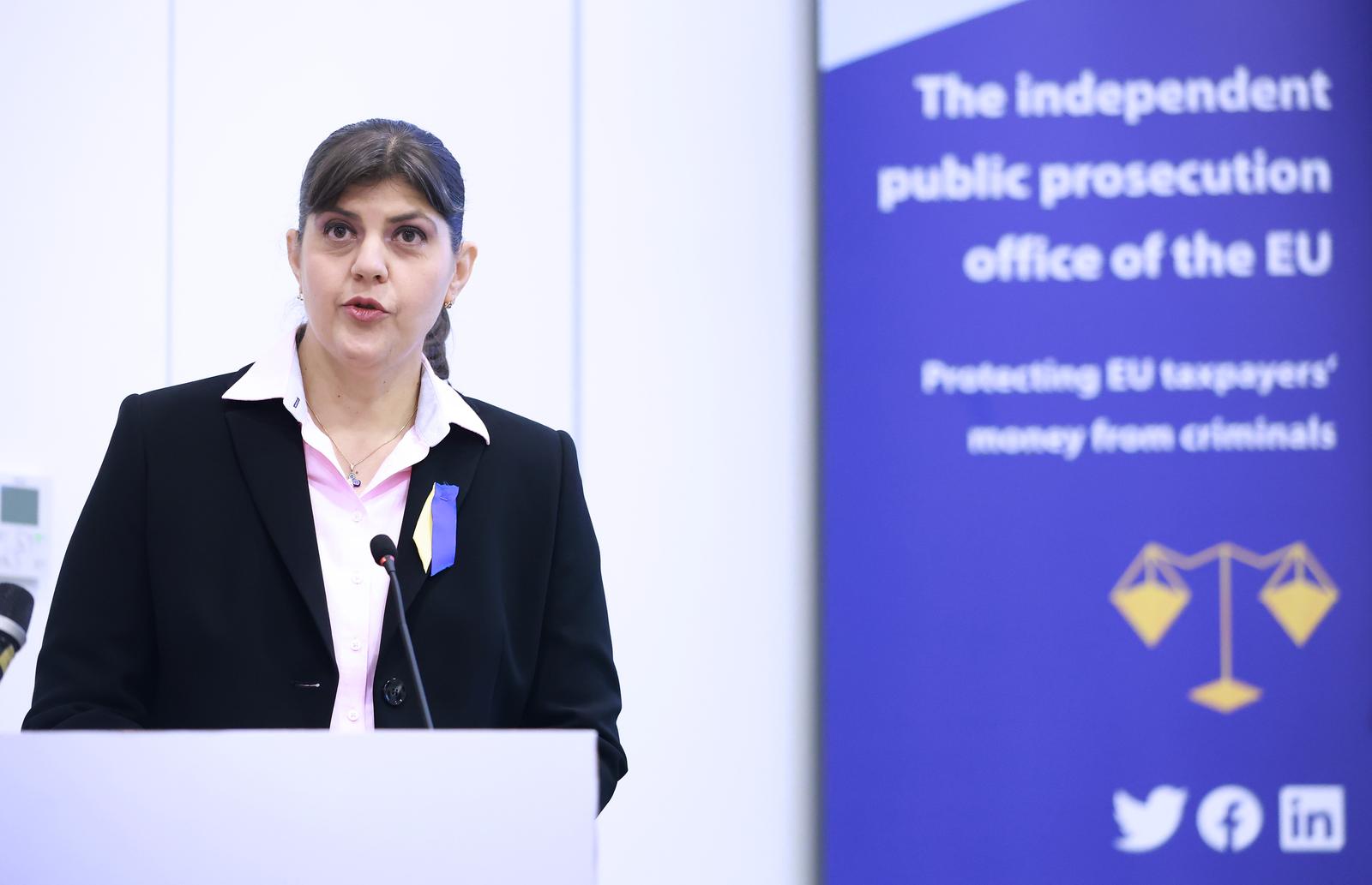 04.11.2022., Zagreb - Kuca Europe. Europska javna tuziteljica Laura Codruta Kovesi odrzala je konferenciju za medije. Photo: Sanjin Strukic/PIXSELL