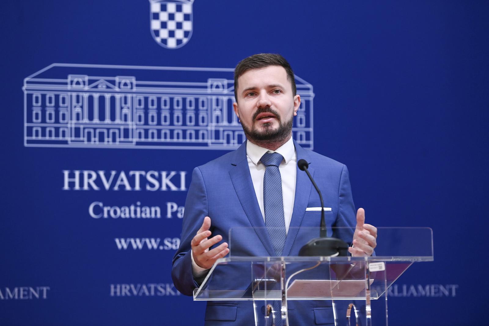 05.02.2024., Zagreb-  Klub zastupnika Fokus odrzao je  konferenciju za medije na temu afera izbora glavnog drzavnog odvjetnika a govorio je zastupnik  Davor Nadji. Photo: Igor Soban/PIXSELL