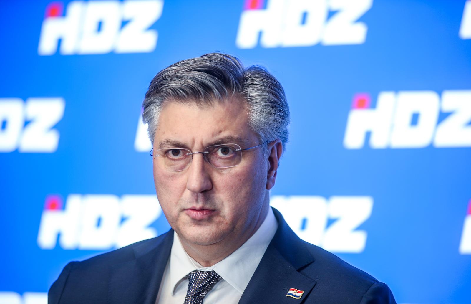 05.02.2024.., Zagreb - U prostorijama GO HDZ-a odrzana sjednica sireg predsjednistva HDZ-a. Nakon sjednice Andrej Plenkovic dao je izjavu okupljnim novinarima. Photo: Slavko Midzor/PIXSELL