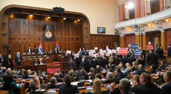 06, February, 2024, Belgrade - The first session of the 14th convocation of the Serbian Parliament will be held in the Great Hall of the National Assembly. Photo: A.H./ATAImages

06, februar, 2024, Beograd - Prva sednica 14. saziva Skupstine Srbije odrzace se u Velikoj sali Doma Narodne skupstine. Photo: A.H./ATAImages Photo: Milos Tesic/ATAImages/PIXSELL