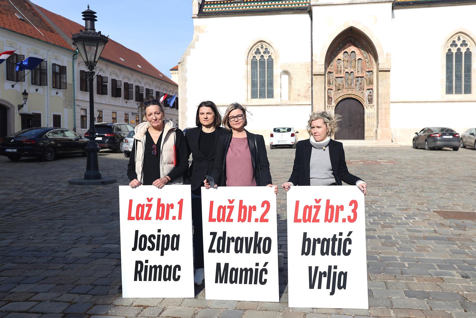 06.02.2024., Zagreb - Zastupnici stranke Mozemo odlucili su cijeli dan i noc provesti na Trgu svetog Marka cekajuci glasovanje o imenovanju Ivana Turudica Glavnim drzavnim odvjetnikom.
 Photo: Patrik Macek/PIXSELL