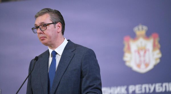 07, February, 2024, Belgrade - Statements for the media by the President of the Republic of Serbia, Aleksandar Vucic, and the German Minister of Defense, Boris Pistorius, after the meeting.  Aleksandar Vucic. Photo: A.H./ATAImages

07, februar, 2024, Beograd - Izjave za medije predsednika Republike Srbije Aleksandra Vucica i nemackog ministra odbrane Borisa Pistorijusa nakon sastanka. Photo: A.H./ATAImages Photo: A.H./ATAImages/PIXSELL