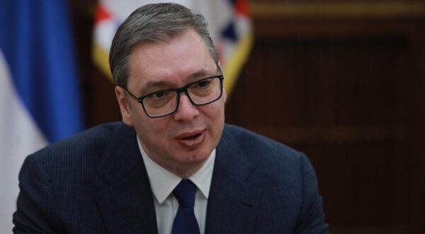07, February, 2024, Belgrade - A meeting between the President of the Republic of Serbia, Aleksandar Vucic, and the German Minister of Defense, Boris Pistorius, was held in the Presidency of Serbia. Aleksandar Vucic. Photo: Milos Tesic/ATAImages

07, februar, 2024, Beograd - U Predsednistvu Srbije odrzan je sastanak predsednika Republike Srbije Aleksandra Vucica sa nemackim ministrom odbrane Borisom Pistorijusom. Photo: Milos Tesic/ATAImages Photo: Milos Tesic/ATA Images/PIXSELL
