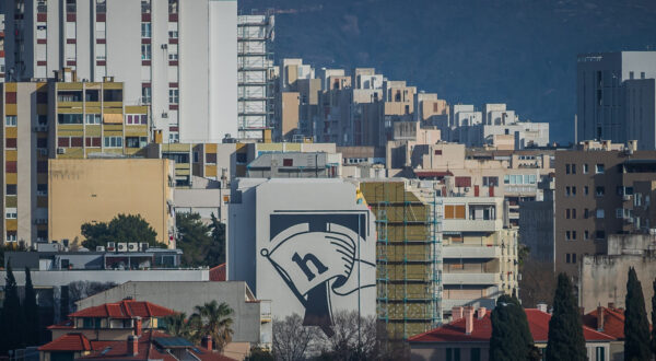 09.02.2024., Split - Pogled na Torcidin mural s Marjana. Photo: Zvonimir Barisin/PIXSELL