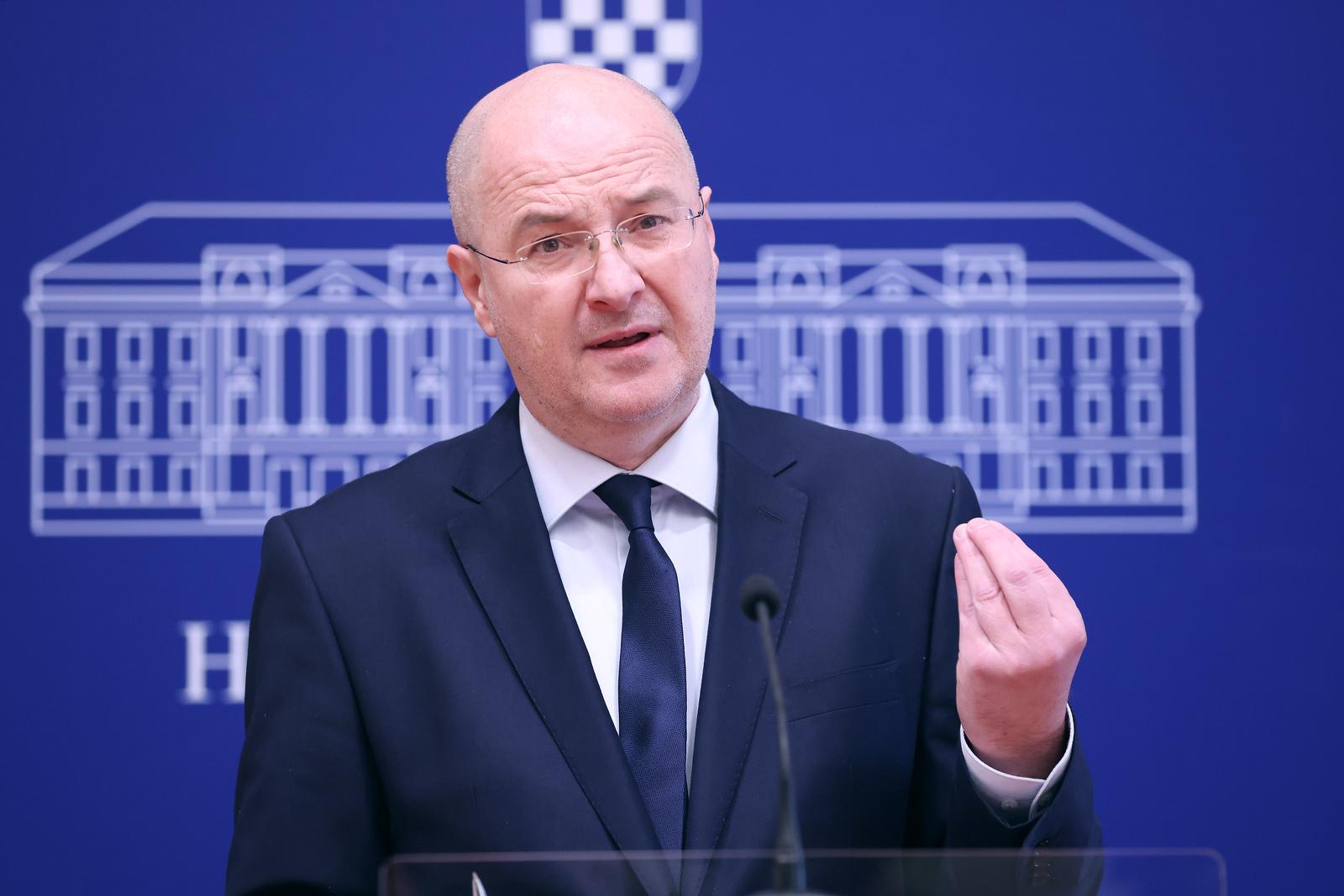 10.01.2024., Zagreb - Na konferenciji za medije Domovinskog pokreta odrzanoj u Saboru o aktualnim temama govorio je Mario Radic. 
 Photo: Patrik Macek/PIXSELL