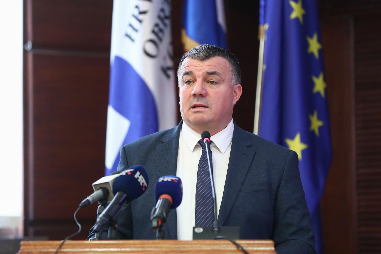 10.01.2024., Zagreb - Na konferenciji za novinare predstavljene su realizirane i planirane aktivnosti Hrvatske obrtnicke komore u cilju unapredjenja uvjeta poslovanja za hrvatske obrtnike. Predsjednik Hrvatske obrtnicke komore (HOK) Dalibor Kratohvil Photo: Matija Habljak/PIXSELL