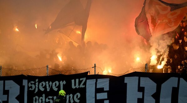 10.02.2024., stadion u Kranjcevicevoj ulici, Zagreb - SuperSport HNL, 22. kolo, NK Lokomotiva - GNK Dinamo. navijaci Dinama, Bad Blue Boysi Photo: Marko Lukunic/PIXSELL