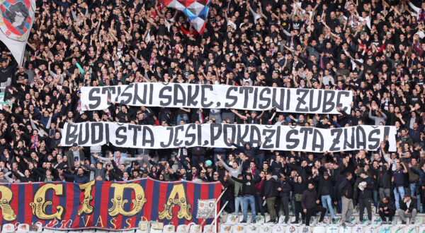 11.02.2024., stadion Poljud, Split - SuperSport HNL, 22. kolo, HNK Hajduk - NK Slaven Belupo. Torcida Photo: Ivana Ivanovic/PIXSELL