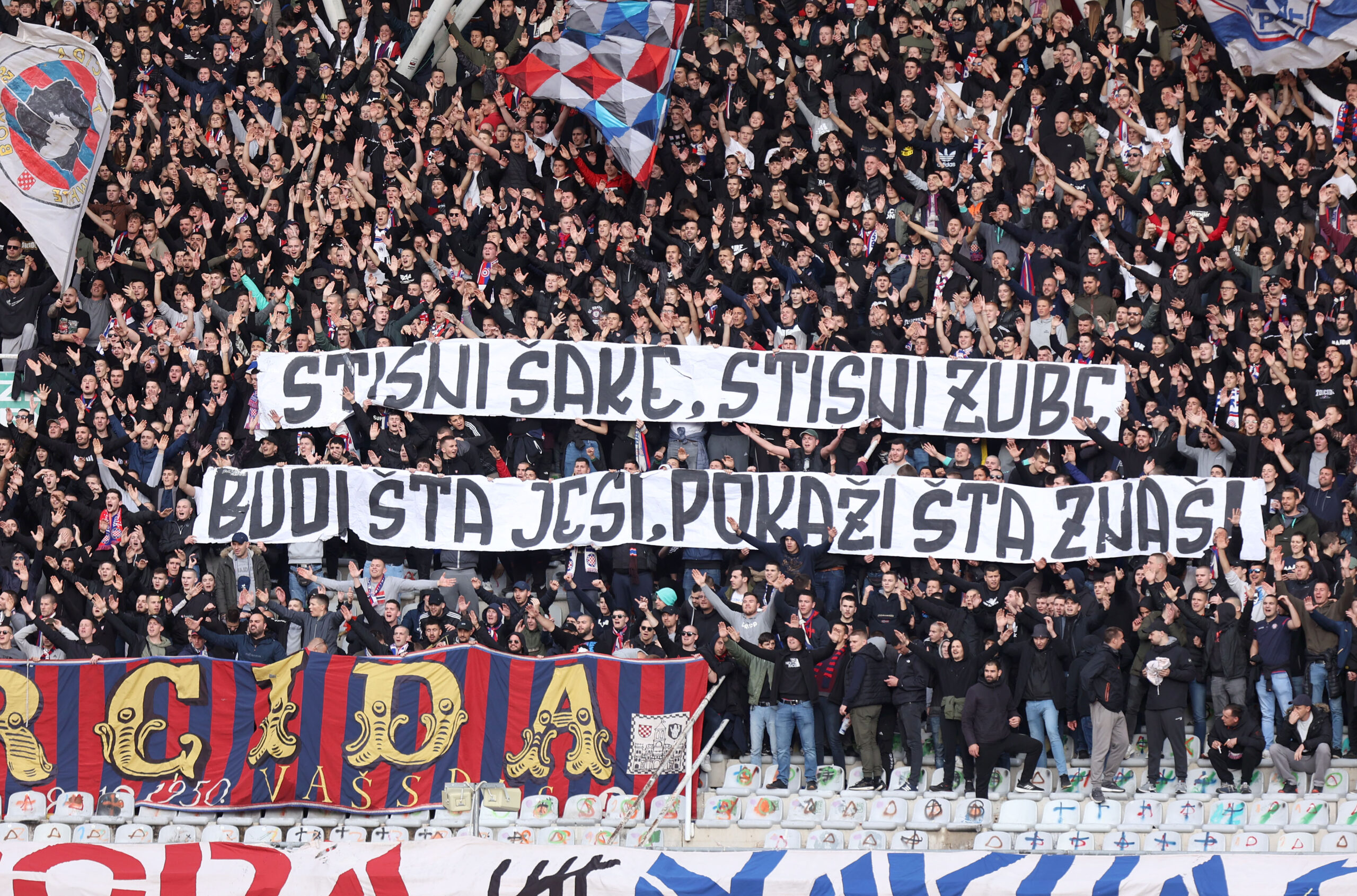 11.02.2024., stadion Poljud, Split - SuperSport HNL, 22. kolo, HNK Hajduk - NK Slaven Belupo. Torcida Photo: Ivana Ivanovic/PIXSELL