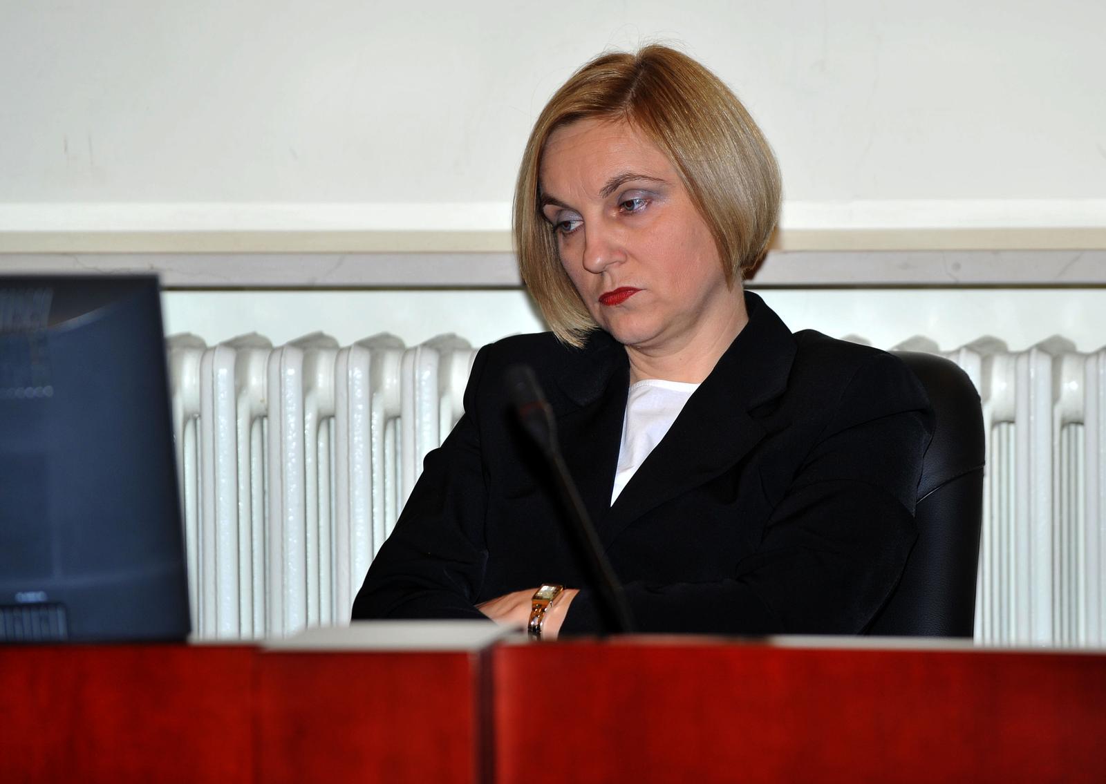 24.11.2011., Zagreb - Nastavljeno je sudjenje bivsem premijeru Ivi Sanaderu u slucaju Hypo banke i Ina - MOL kod suca Ivana Turudica. Tuziteljica Tamara Laptos.r"nPhoto: Marko Lukunic/PIXSELL