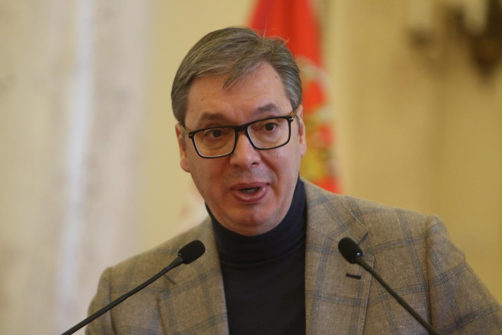 13, January, 2024, Belgrade - The President of the Republic of Serbia, Aleksandar Vucic, visited the Emergency Operations Center of the Military Security Agency. Aleksandar Vucic.    

13, januar, 2024, Beograd - Predsednik Republike Srbije Aleksandar Vucic je obisao Dezurni operativni centar Vojnobezbednosne agencije.      Photo: M.K./ATAImages/PIXSELL