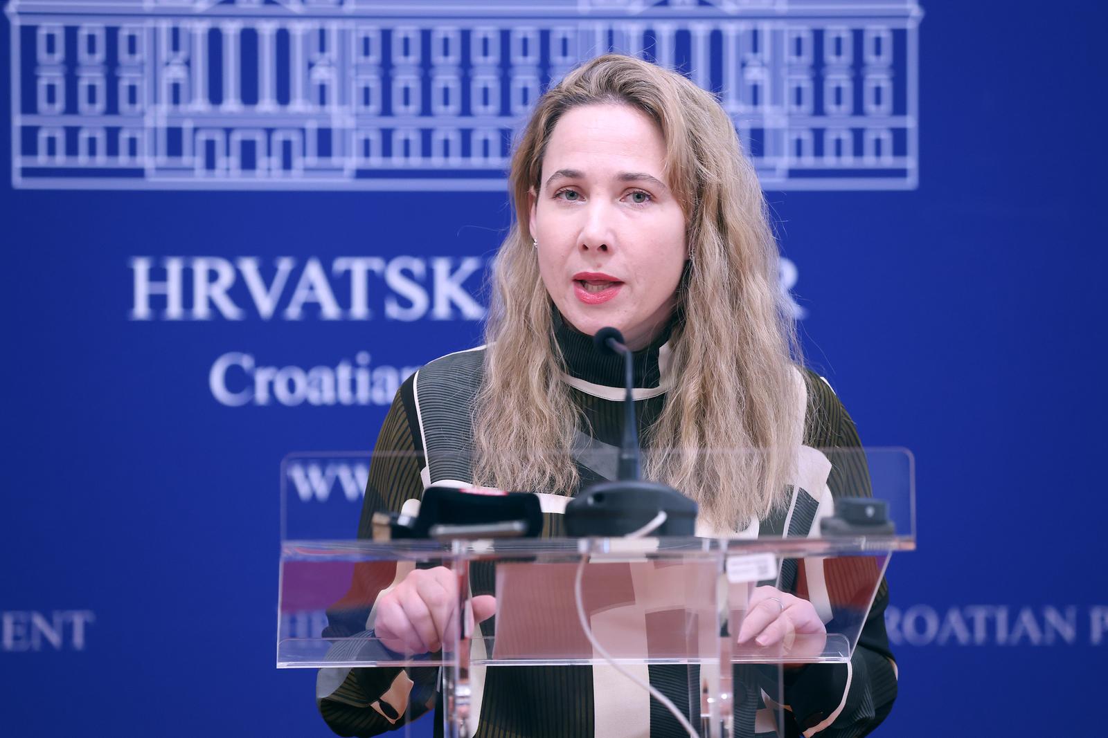13.02.2024., Zagreb - Na konferenciji za medije Kluba zastupnika Mosta odrzanoj u Saboru o temi „"Kako Pileticeva socijala onemogucuje zivot osobama s invaliditetom“ govorili su Marija Selak Raspudic i Ivan Milatic.  Photo: Patrik Macek/PIXSELL