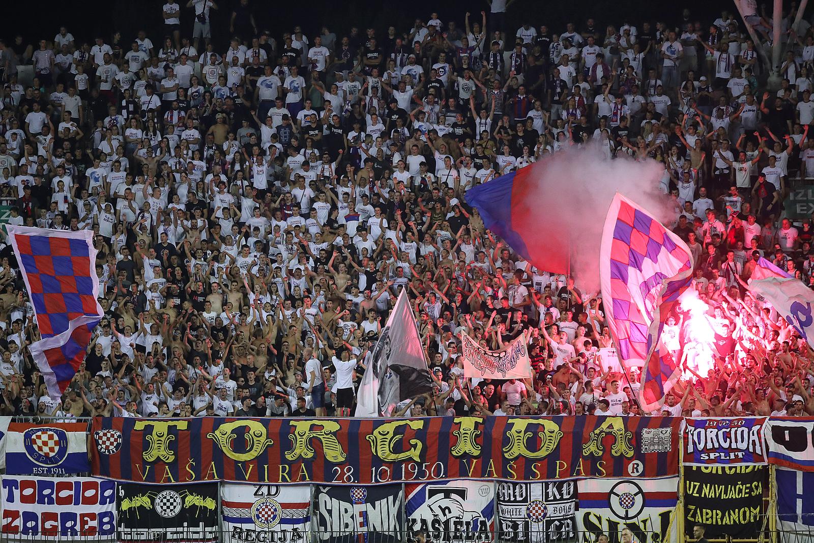13.08.2023., Gradski stadion Poljud, Split - SuperSport HNL, 04. kolo, HNK Hajduk - NK Slaven Belupo. Torcida.  Photo: Zvonimir Barisin/PIXSELL