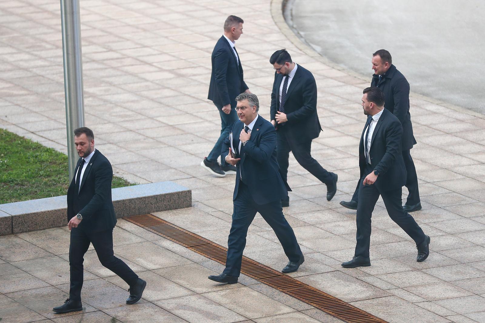 15.02.2024., Zagreb -  Dolazak minstara na Vladu. Andrej plenkovic. Photo: Matija Habljak/PIXSELL