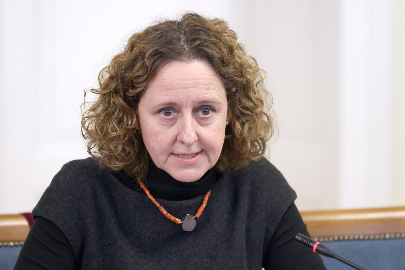 24.01.2024., Zagreb - Ministrica Nina Obuljen Korzinek predstavila je Odboru za obrazovanje, znanost i kulturu
izvjesce o provodjenju hitnih mjera i 3D dokumentiranju ostecenja kulturnih dobara.
 Photo: Patrik Macek/PIXSELL