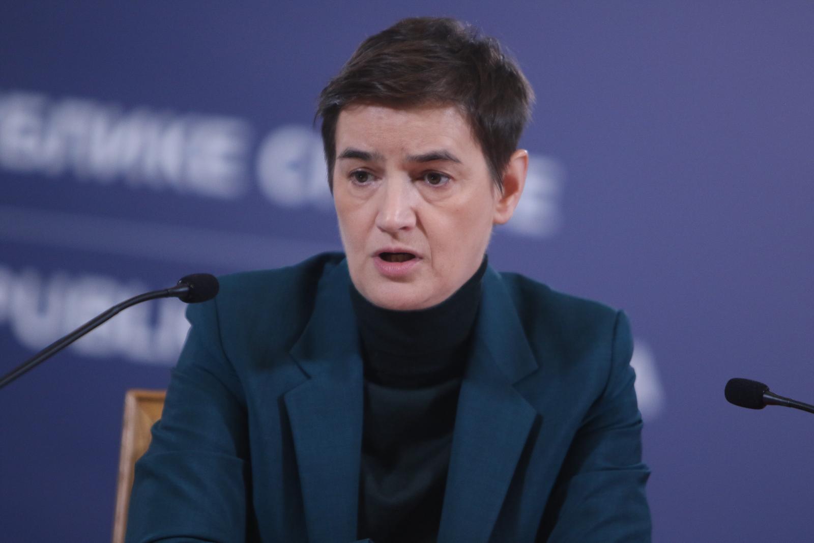 24, December, 2023, Belgrade -  The President of the Republic of Serbia, Aleksandar Vucic, addressed the public in the building of the General Secretariat of the President of the Republic. Ana Brnabic.    

24, decembar, 2023, Beograd - Predsednik Republike Srbije Aleksandar Vucic obratio se javnosti u zgradi Generalnog sekretarijata predsednika Republike.     Photo: M.K./ATAImages/PIXSELL