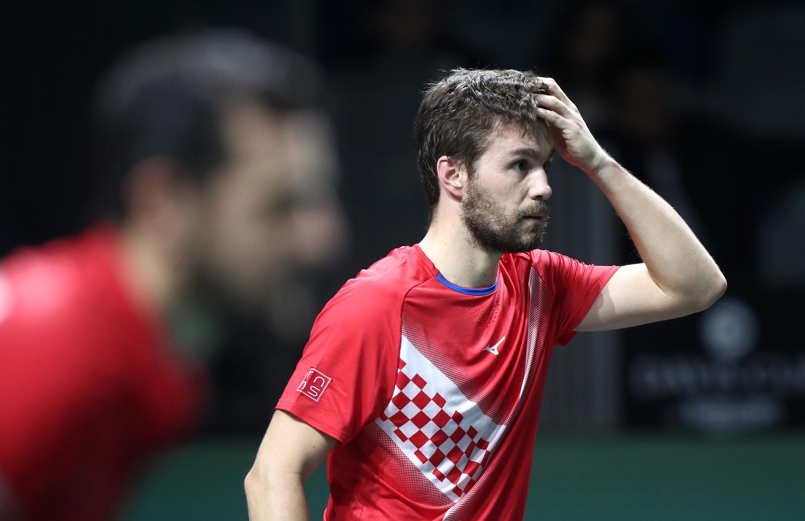 25.11.2022., Malaga - Jose Maria Martin Carpena Arena. Davis Cup by Rakuten. Polufinale, parovi Matthew Ebden/Max Purcell v Nikola Mektic/Mate Pavic, Photo: Sanjin Strukic/PIXSELL