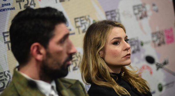 26.02.2024., Beograd - Na press konferenciji, u Pride Info centru, predstavljena je ekipa filma "Samo kad se smijem". Film će biti prikazan na 52. FEST-u. Photo: Dusan Milenkovic/ATAImages/PIXSELL