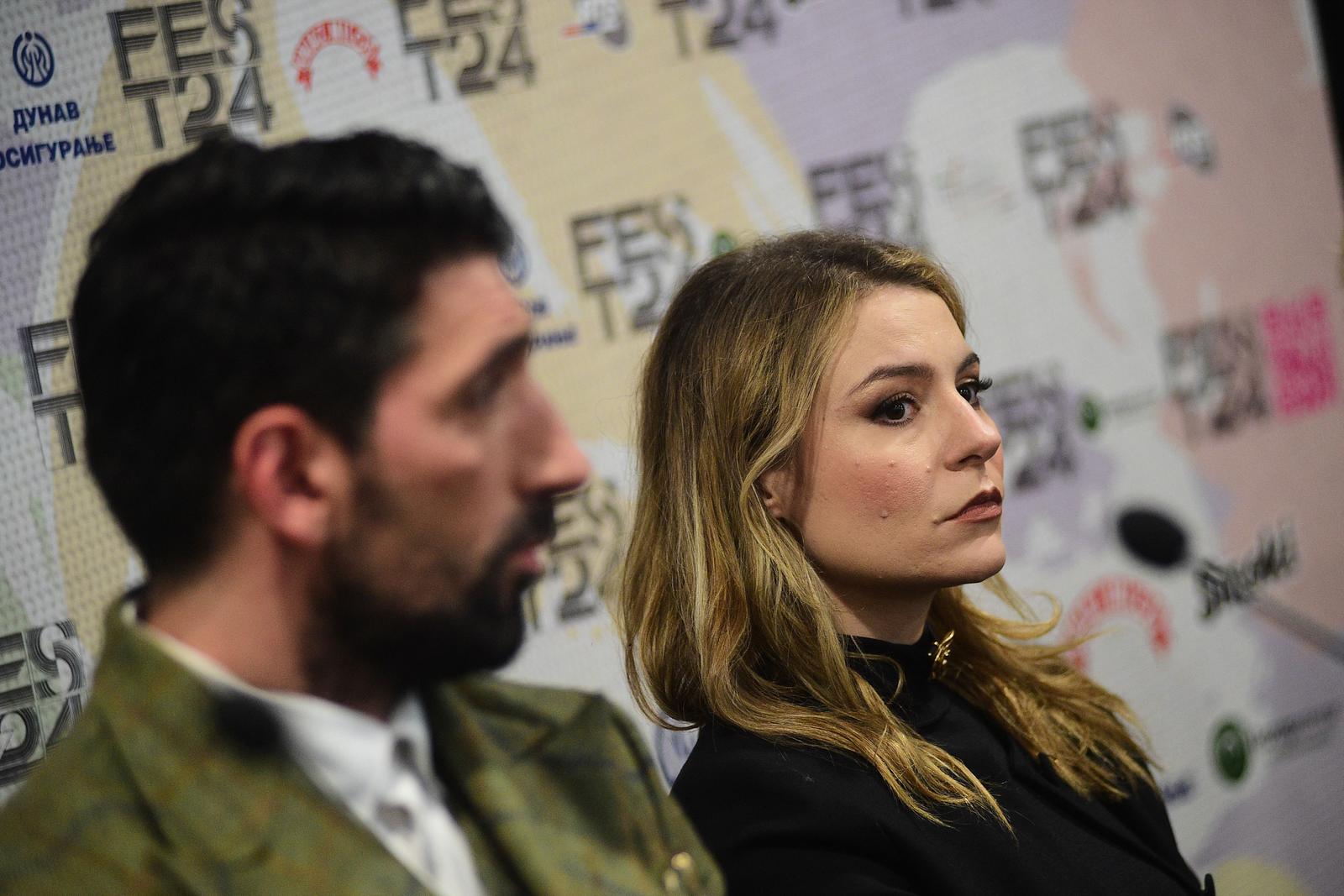 26.02.2024., Beograd - Na press konferenciji, u Pride Info centru, predstavljena je ekipa filma "Samo kad se smijem". Film će biti prikazan na 52. FEST-u. Photo: Dusan Milenkovic/ATAImages/PIXSELL