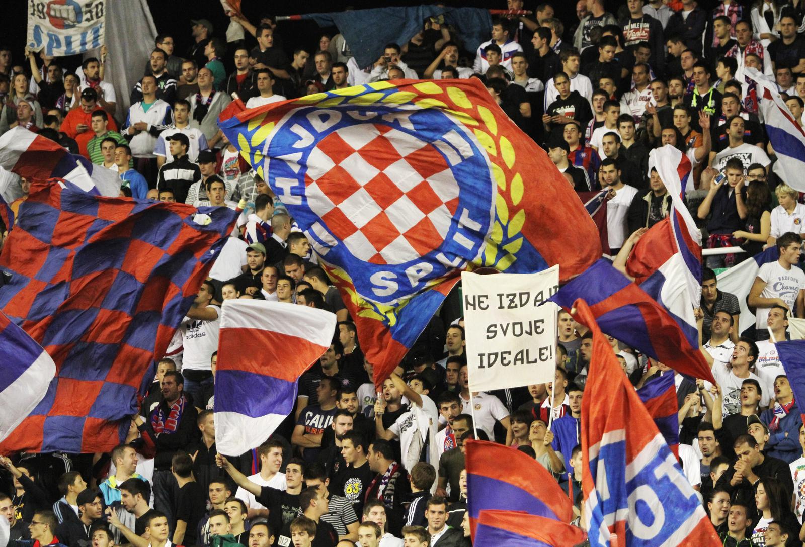 26.10.2013., stadion Poljud, Split - MAXtv 1. HNL, 14. kolo, HNK Hajduk - NK Lokomotiva. Torcida koreografijom proslavila 63. rodjendan. Photo: Ivana Ivanovic/PIXSELL