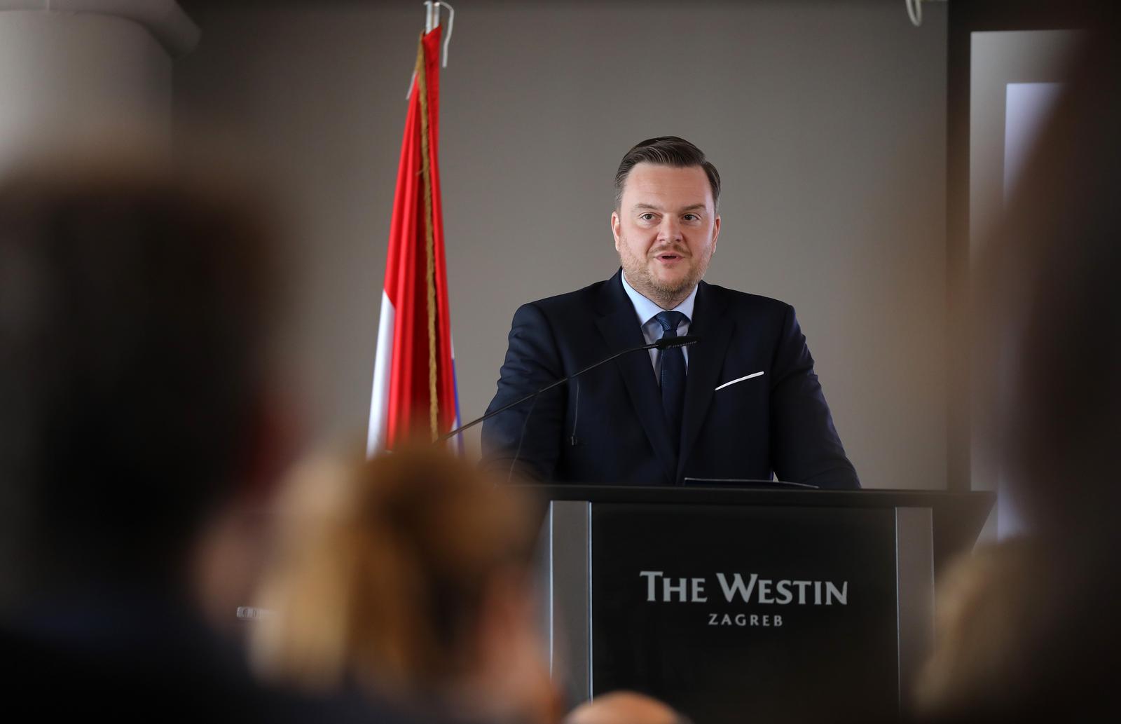 27.02.2024., Zagreb, Predstavljanje Bijele knjige 2024. Udruzenja stranih ulagaca u Hrvatskoj „Konkurentnost Hrvatske nakon dovrsetka procesa europskih integracija: novo poglavlje“ Na predstavljanju bio je i ministar financija Marko Primorac i brojni veleposlanici u RH. Photo: Emica Elvedji/PIXSELL