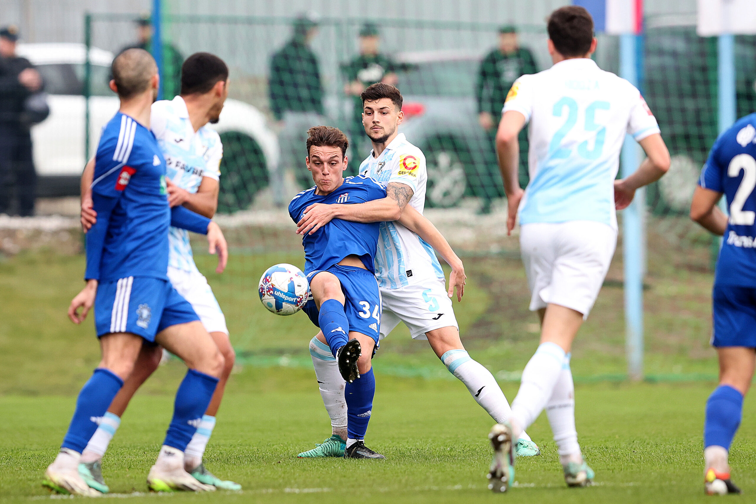 28.02.2024., SC Rudes, Zagreb - SuperSport Hrvatski nogometni kup, cetvrtina finala, NK Rudes - HNK Rijeka. Karlo Speljak, Niko Galesic. Photo: Goran Stanzl/PIXSELL