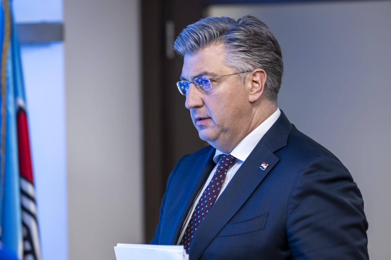 29.01.2024., Zagreb- Izjava premijera Andreja Plenkovica nakon sastanka sireg predsjednistva HDZ-a. Photo: Igor Soban/PIXSELL